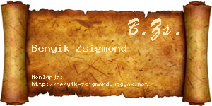 Benyik Zsigmond névjegykártya
