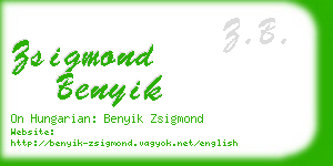 zsigmond benyik business card